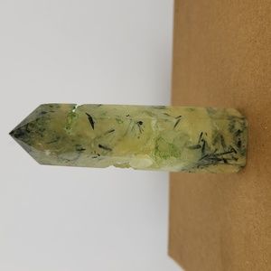 PREHENITE tower with caves, perfect for reiki,  energy work, home decor. Unique!